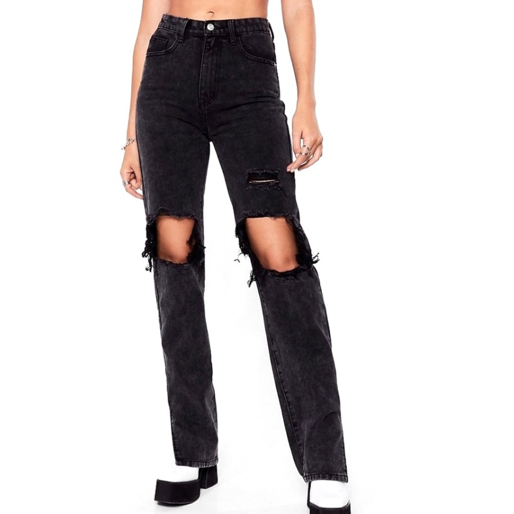 NWT Ripped straight leg jeans